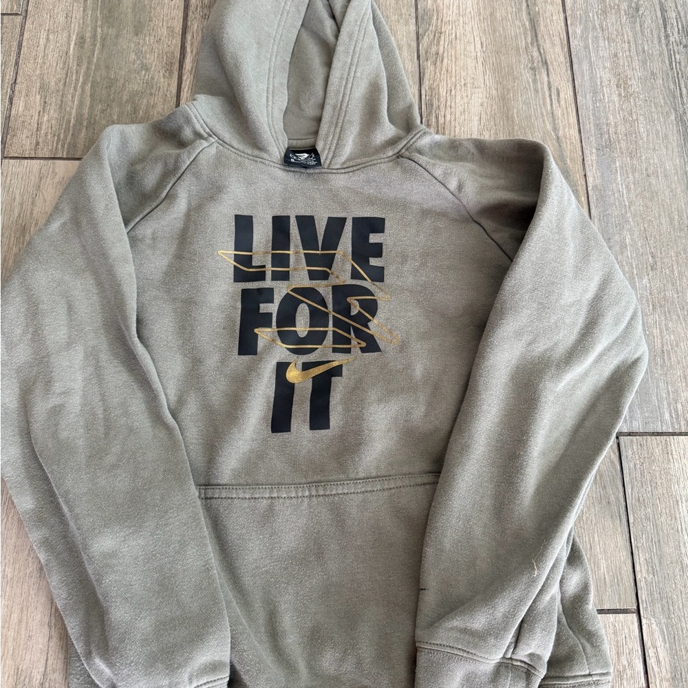 Nike Olive Hoodie with Bold Graphic